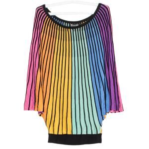 Top Rainbow Pride 80s Statement Y2K Art Teacher LGBTQ Festival Stripe Medium
